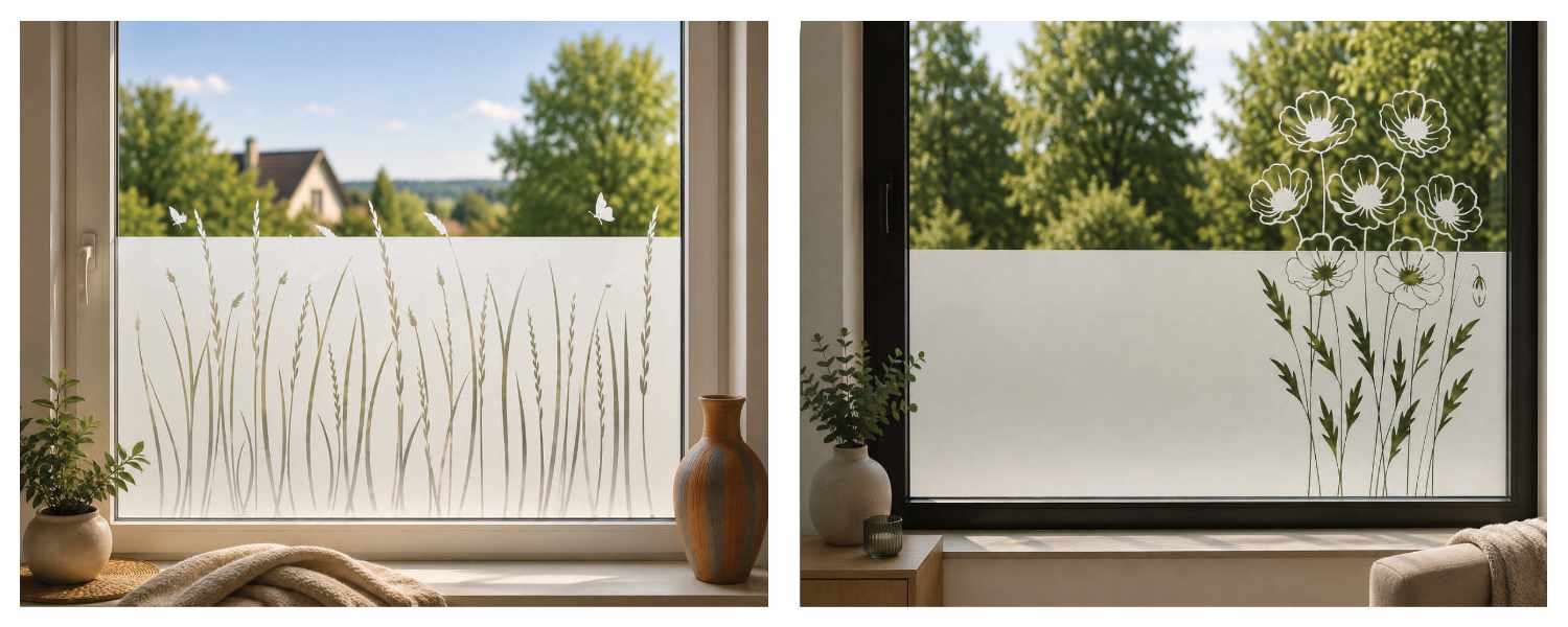 Fensterfolie Blumen und Natur Sichtschutz modern für Fenster