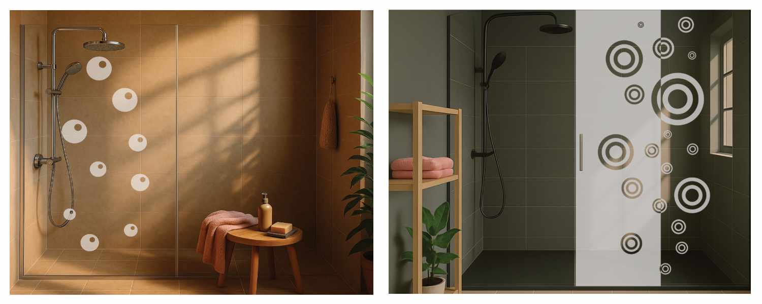 Duschdekorfolie Motive Design moderner Sichtschutz für Dusche