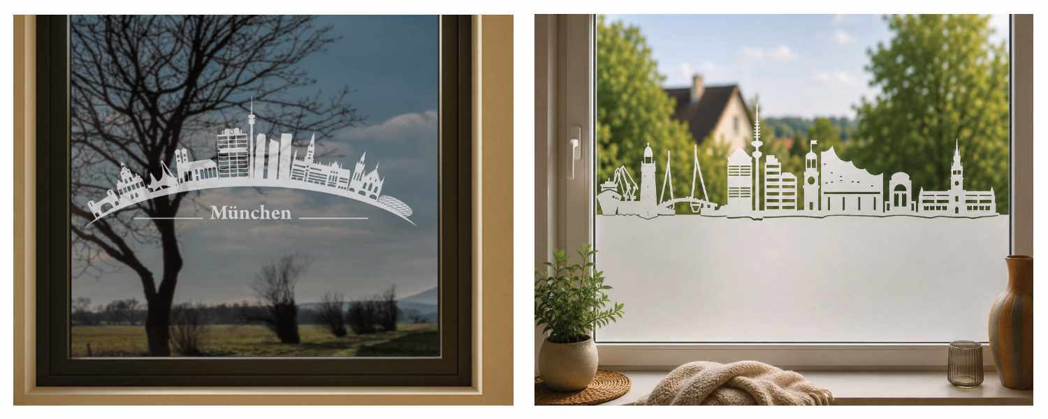 Fensterfolie Städte und Skylines moderner Sichtschutz für Fenster