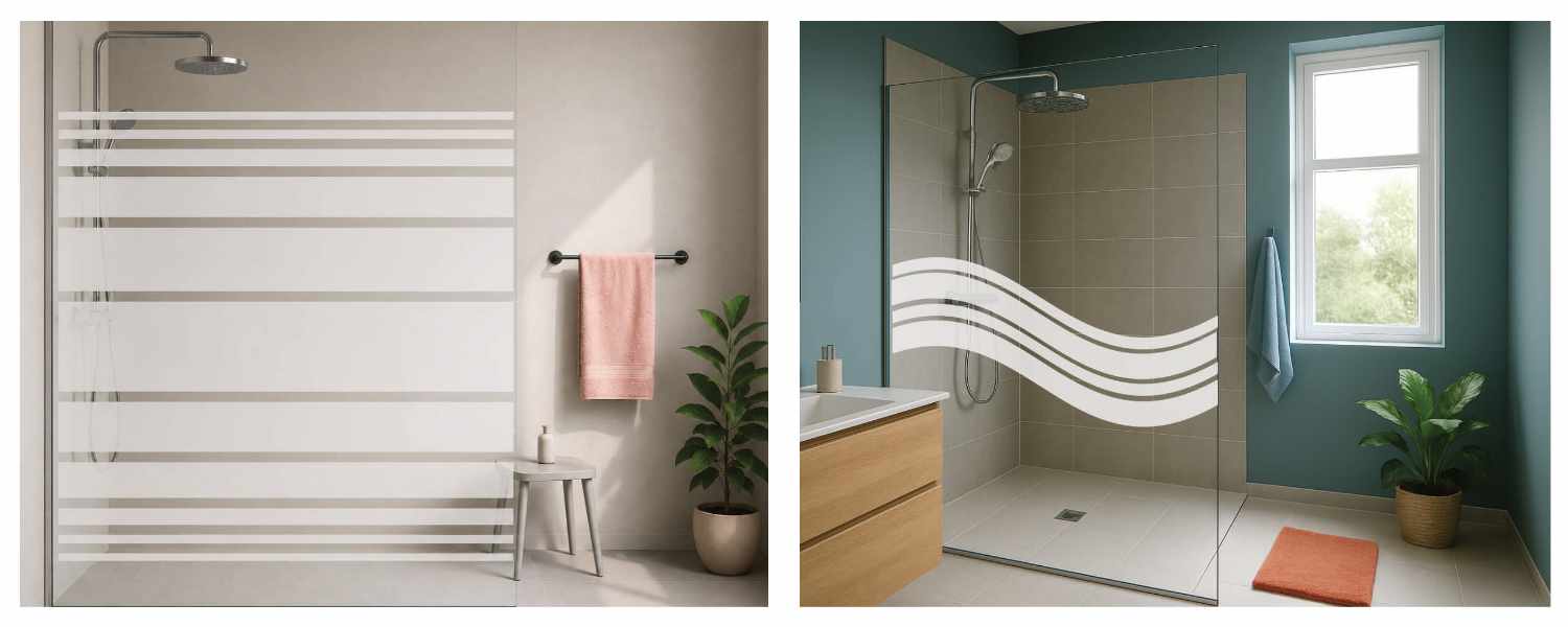 Duschdekorfolien Streifen und Linien Sichtschutz Dusche modern