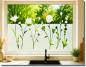 Preview: Fensterfolie wilde Blumen – blickdichter Sichtschutz mit Blumenmotiv in Milchglasoptik, selbstklebend und zuschneidbar nach Maß