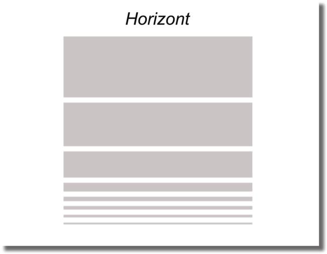 Duschdekorfolie Horizont Balken von breit nach schmal