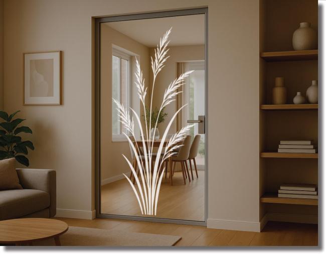 Glasdekorfolie leichter Wind mit feinem Gras