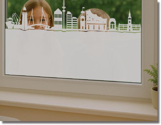 Fensterfolie Hamburg Stadt mit Sichtschutz