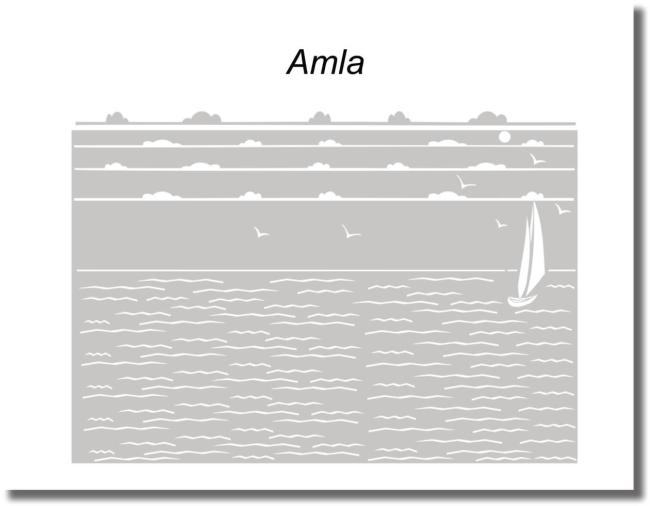 milchglasfolie amla bewegtes Wasser mit einem Segelschiff