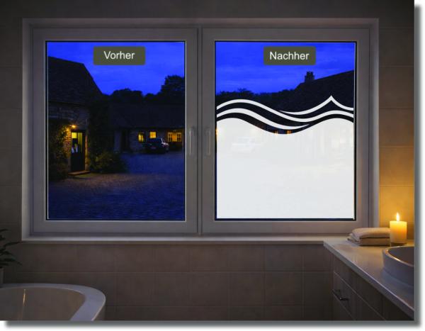 Preview: Elegante Milchglasfolie mit organischem Wellen-Design für modernes Raumambiente