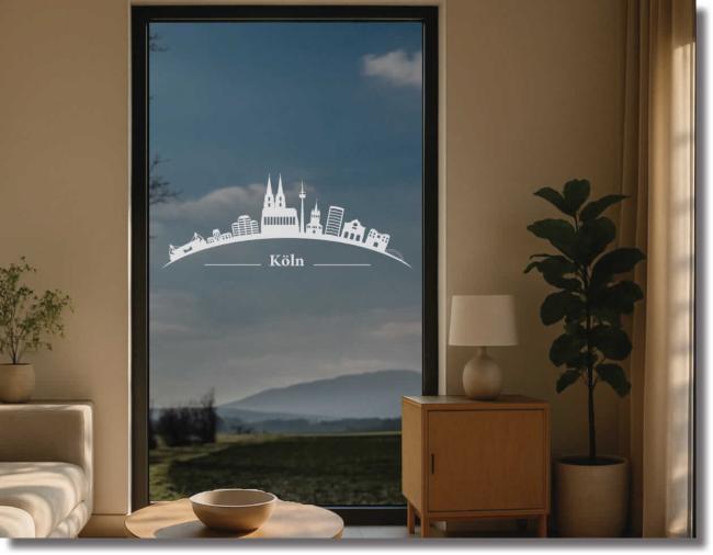 milchglasfolie skyline koeln gebogen