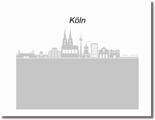 Michglasfolie Skyline Koeln mit unterer Flaeche blickdicht