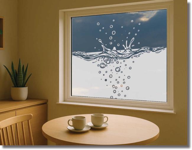 Sichtschutzfolie wassertanz spritzendes Wasser als darstellung
