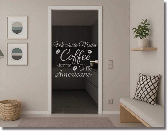 Glasdekorfolie coffee spruch