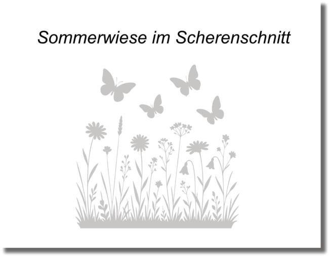 Glasdekorfolie eine Sommerwiese im Scherenschnitt