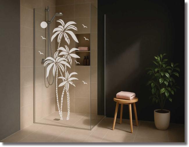 duschdekorfoloie palme