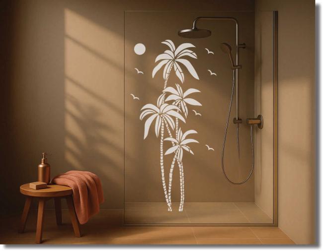 glasdekorfolie palme