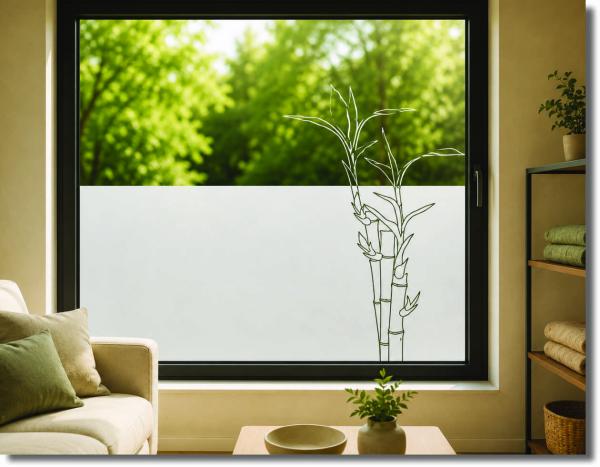 Fensterfolie Bambus Linie mit elegantem Bambusdesign als dekorativer Sichtschutz für Fenster und Glasflächen