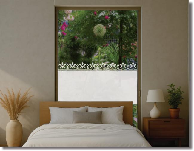Fensterfolie Cosmea sichtschutz mit borduere