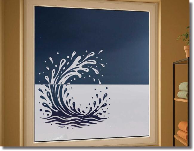 milchglasfolie splash design auftuermende welle
