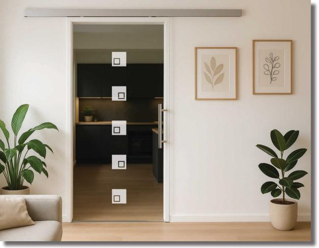 Glasdekorfolie verschachtelte Quadrate