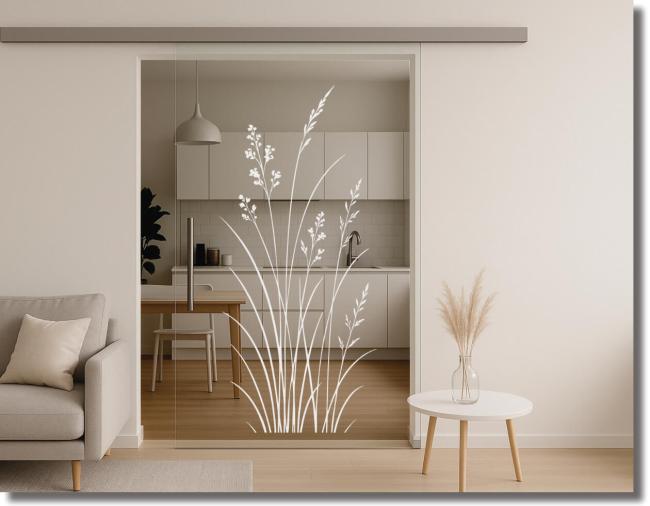 glasdekorfolie  filigrane Wiesenhalme