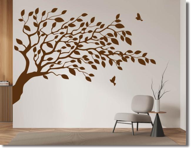 wandtattoo Baum mit fliegende Vögel