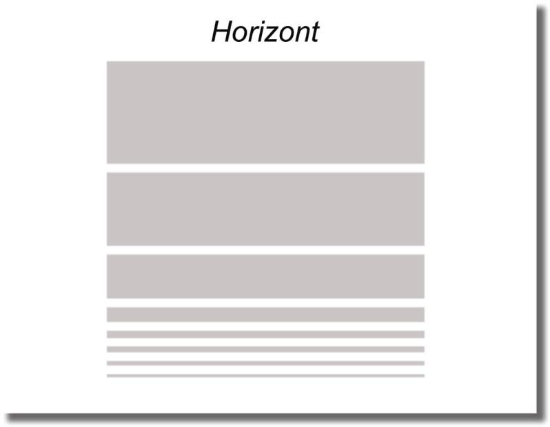 Duschdekorfolie Horizont Balken von breit nach schmal