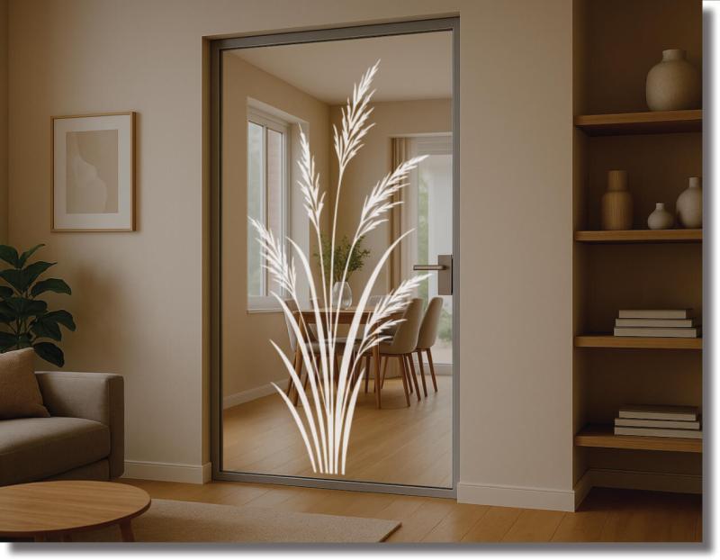 Glasdekorfolie leichter Wind mit feinem Gras