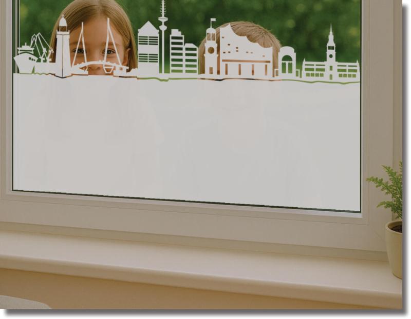 Fensterfolie Hamburg Stadt mit Sichtschutz