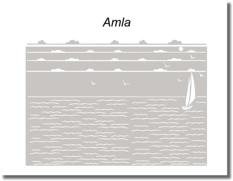 milchglasfolie amla bewegtes Wasser mit einem Segelschiff