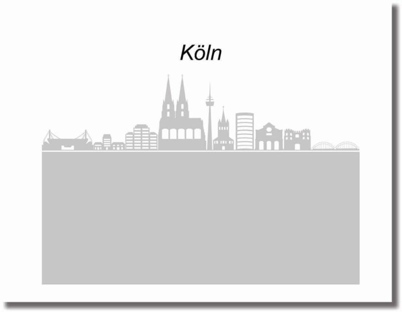 Michglasfolie Skyline Koeln mit unterer Flaeche blickdicht