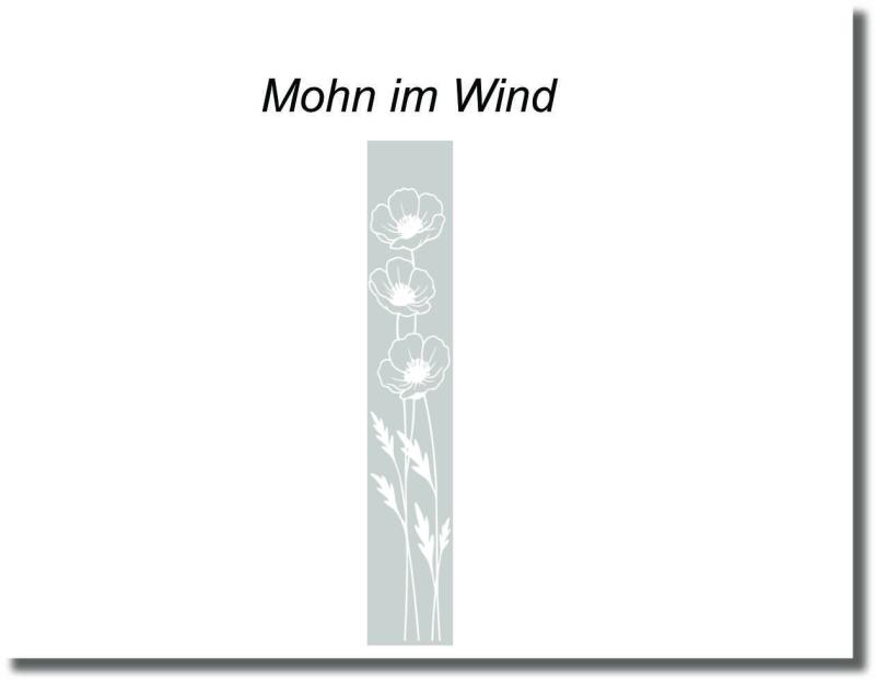 Schmale Fensterfolie Mohn im Wind