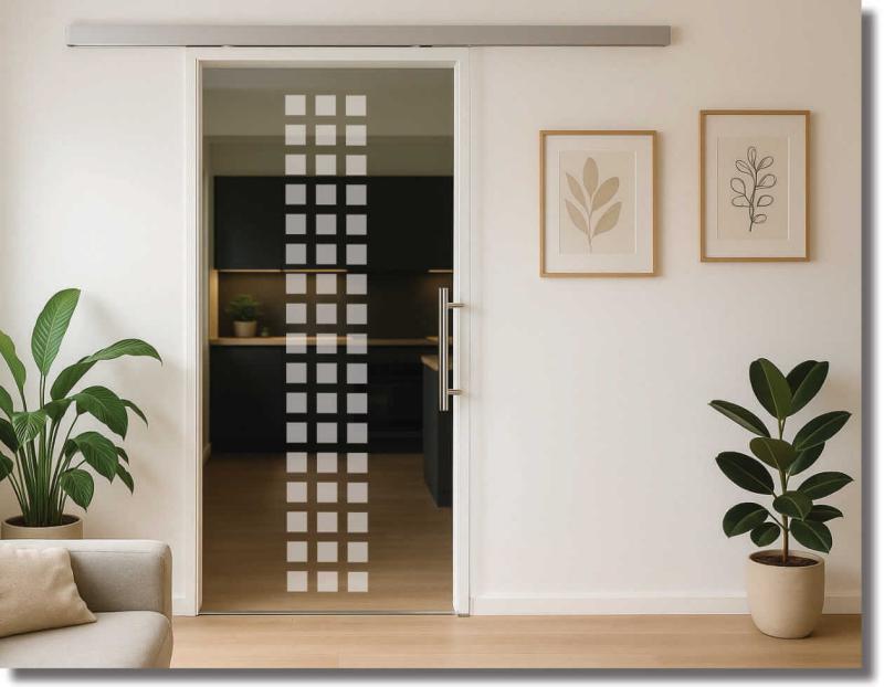 Glasdekorfolie blockstreifen vertikale quadrate