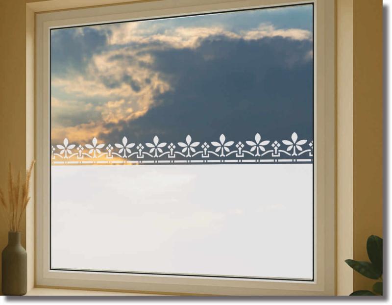 Fensterfolie Cosmea sichtschutz mit borduere