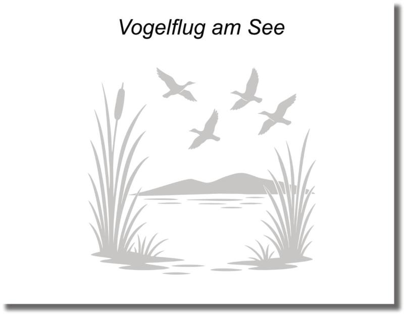 duschtuerfolie vogelflug am see