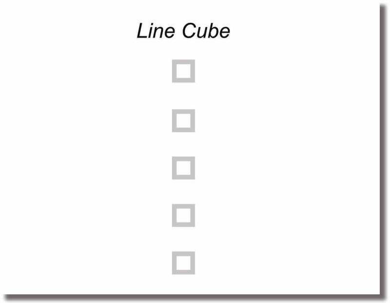 Glastürfolie line cube fuenf quadrate unternander innen offen