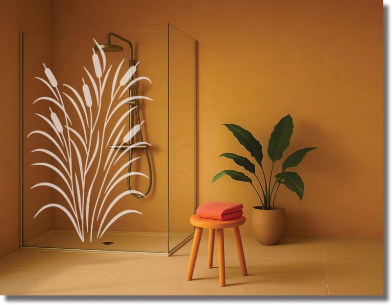 glasdekorfolie filigranes schilf