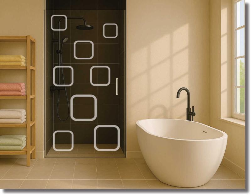 glasdekorfolie mehrere quadrate