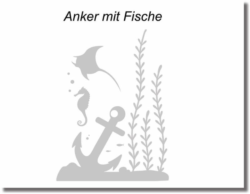 duschtuerfolie anker mit Fischen