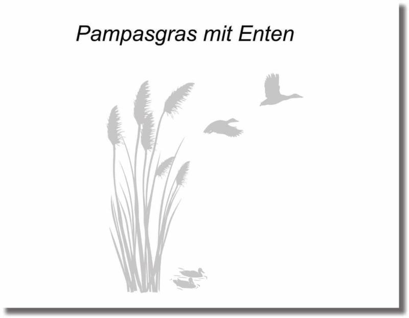 duschtuerfoliepampasgras mit ente