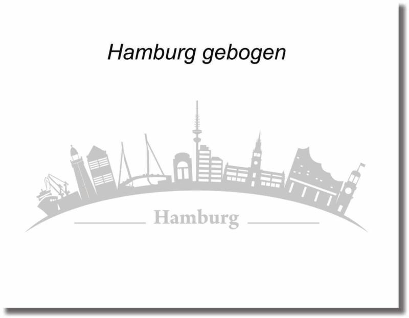 fgensterfolie skyline Hamburg gebogen