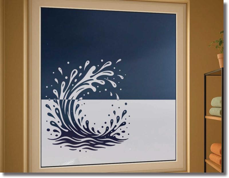 milchglasfolie splash design auftuermende welle