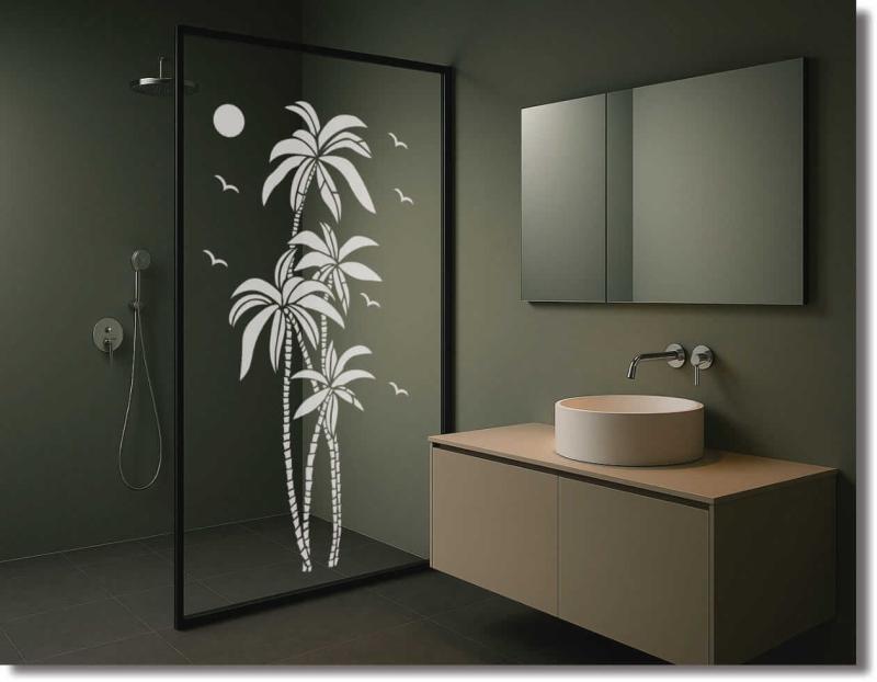 duschtuerfolie palme