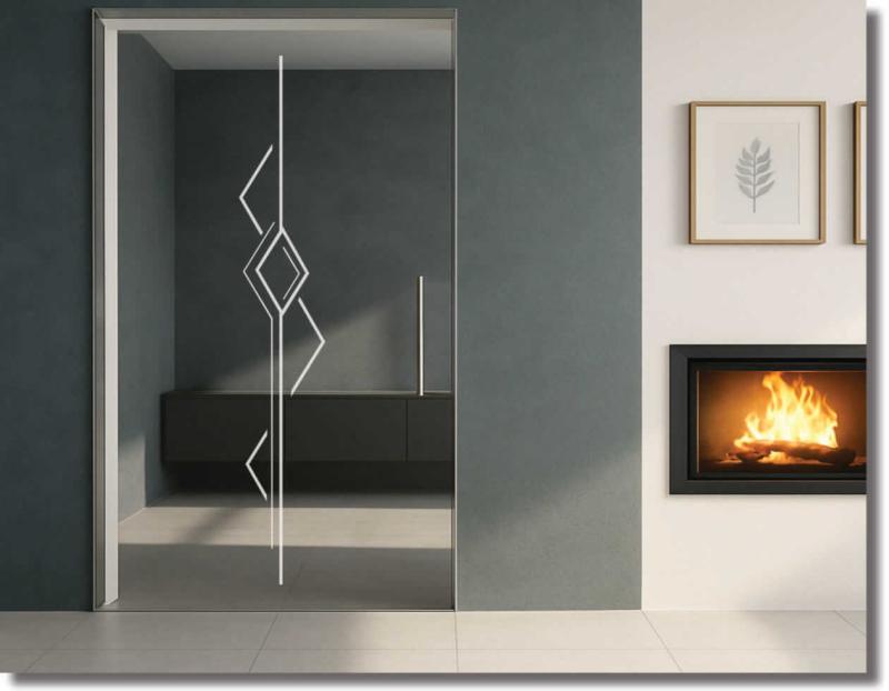 Glasdekorfolie modernes Rautenband