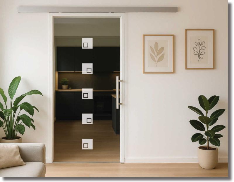 Glasdekorfolie verschachtelte Quadrate