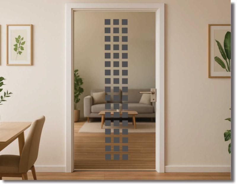 Glastürfolie blockstreifen vertikale quadrate