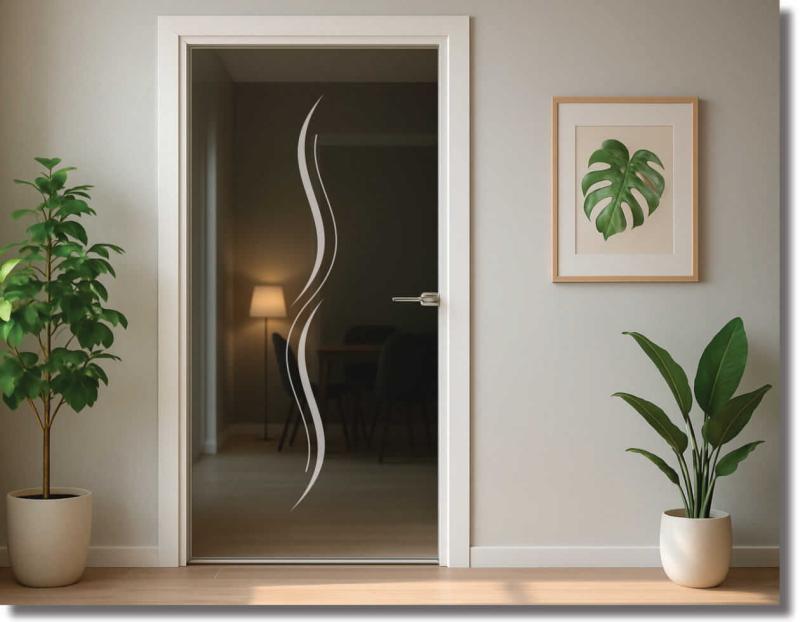 Glastürfolie elegante wellen