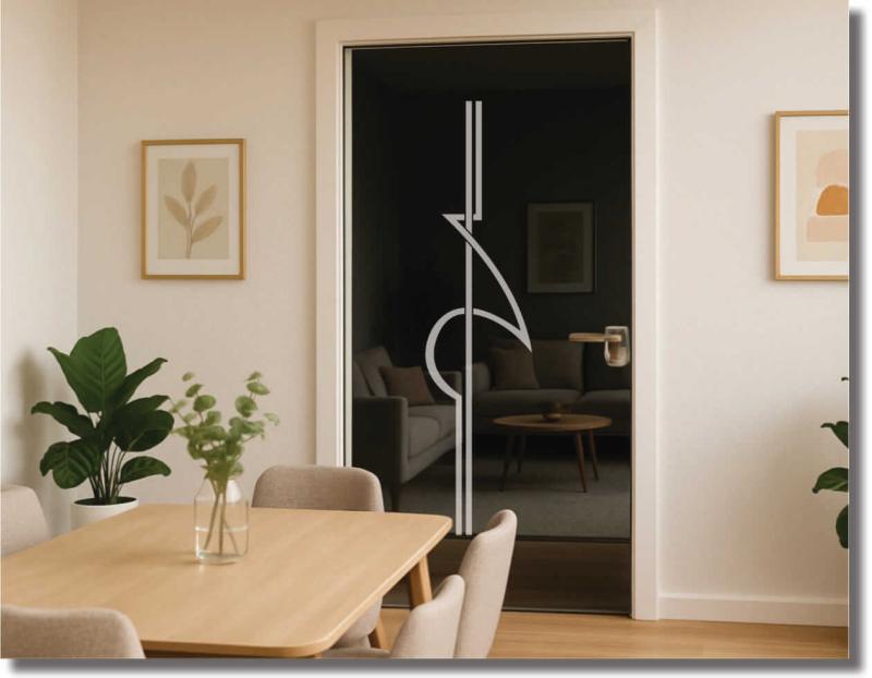 Glastürdekorfolie flextrack