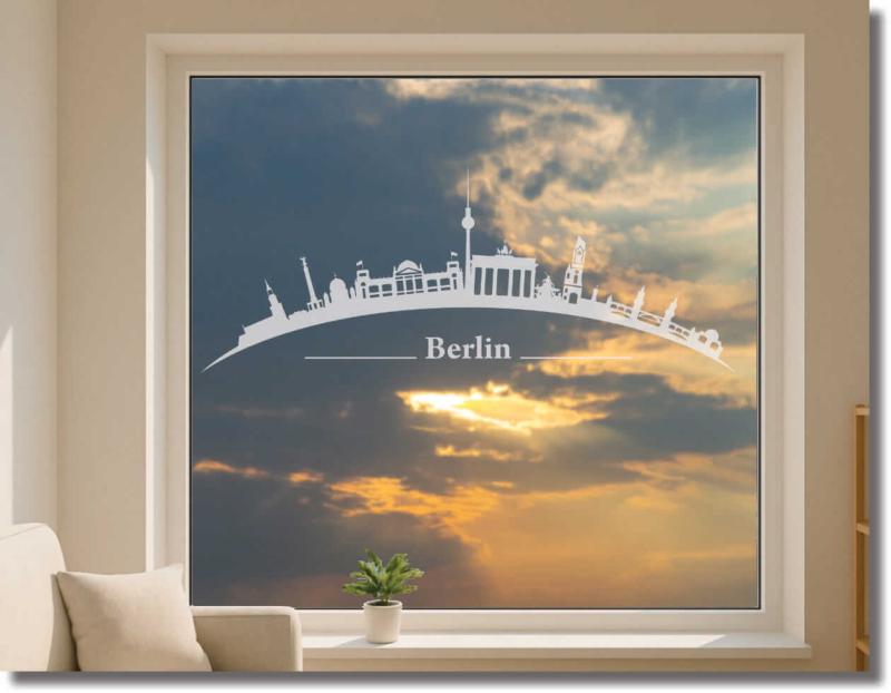 milchglasfolie skyline berlin gebogen