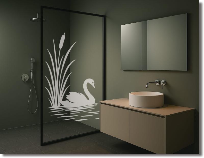 Duschglastür Schwanensee Eleganter Schutz mit Anmut